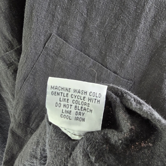Habitat Shirt Womens Medium Tunic Button Front Back Textured Long Sleeve Gauze - Picture 8 of 13